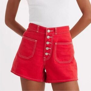 Levi's 80s Mom Patch Pocket Women's Shorts Red Size 28
